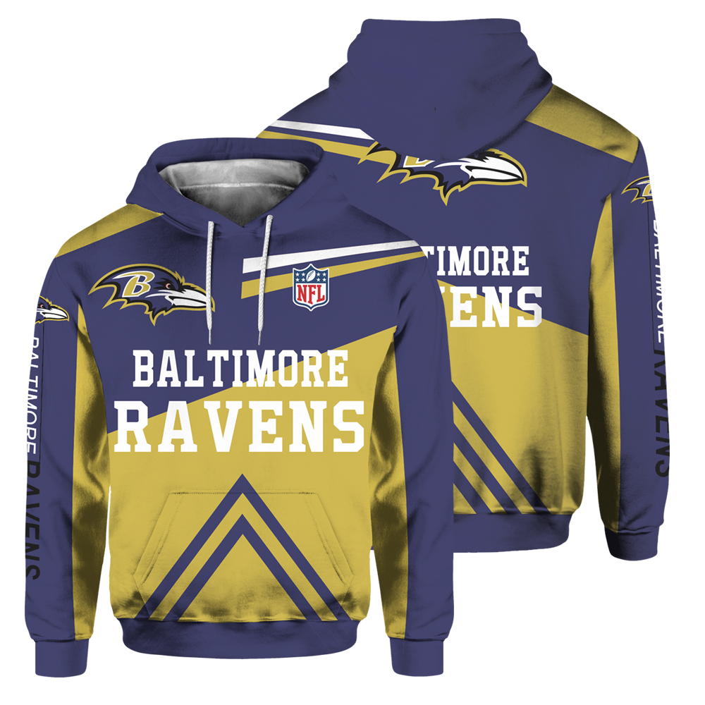 Men's Baltimore Ravens 2019 Purple/Yellow Pullover Hoodie